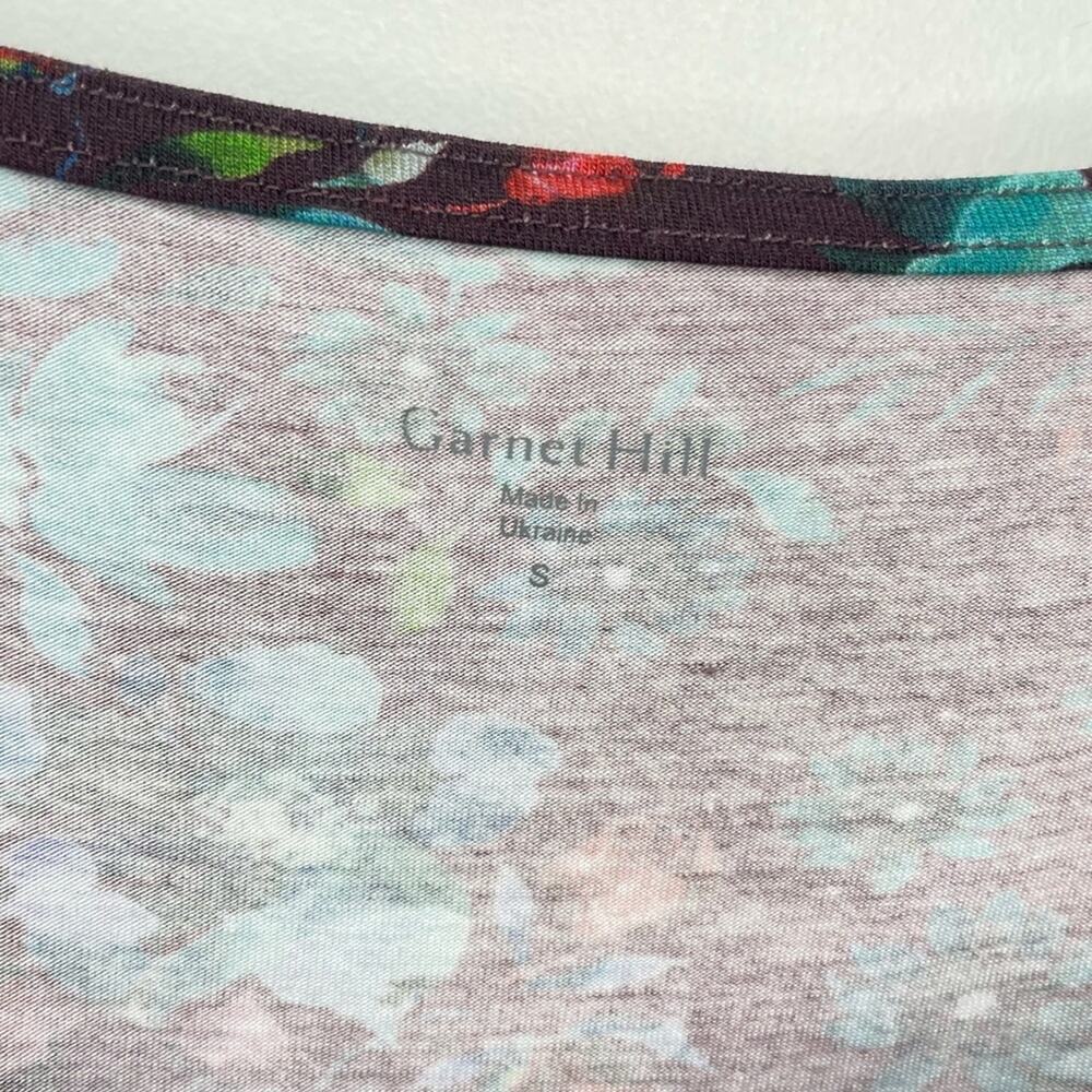 Garnet Hill Purple Floral Print Dulce Ruffle Sleeve Maxi Boho Dress NWOT Size S - Picture 3 of 8